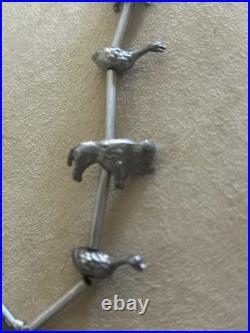 Vintage Native American silver animal fetish 32 inch beaded Tribal necklace