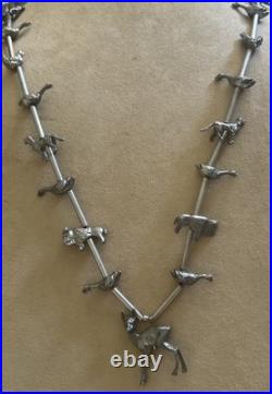 Vintage Native American silver animal fetish 32 inch beaded Tribal necklace Vintage Native American silver animal fetish 32 inch beaded Tribal necklace