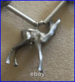 Vintage Native American silver animal fetish 32 inch beaded Tribal necklace Vintage Native American silver animal fetish 32 inch beaded Tribal necklace