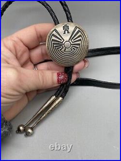 Vintage Native American sterling Man in the Maze bolo tie