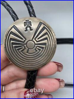 Vintage Native American sterling Man in the Maze bolo tie