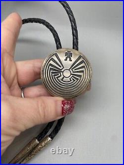 Vintage Native American sterling Man in the Maze bolo tie