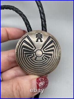 Vintage Native American sterling Man in the Maze bolo tie