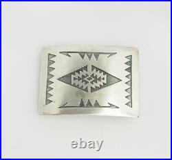 Vintage Native American sterling silver belt buckle by Art Acoya Zuni