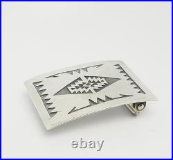 Vintage Native American sterling silver belt buckle by Art Acoya Zuni