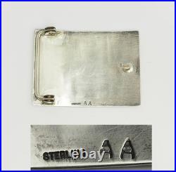 Vintage Native American sterling silver belt buckle by Art Acoya Zuni