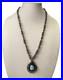 Vintage Native American sterling silver turquoise shadow box pendant necklace