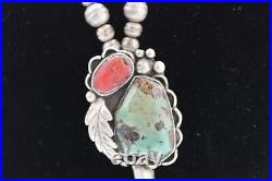 Vintage Native American turquoise Sterling Necklace 42 gram. 25