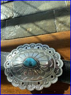 Vintage Native American turquoise sterling silver conchos