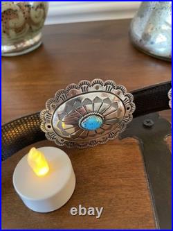 Vintage Native American turquoise sterling silver conchos