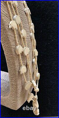 Vintage Native Antler Bear Fetish Necklace
