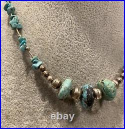 Vintage Native Sterling Silver and Turquoise Necklace