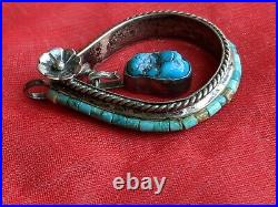Vintage Native Turquoise American Sterling Silver Pendant