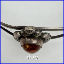 Vintage Navajo Amber Sterling Signed Marie B Cuff Bracelet Vintage Navajo Amber Sterling Signed Marie B Cuff Bracelet