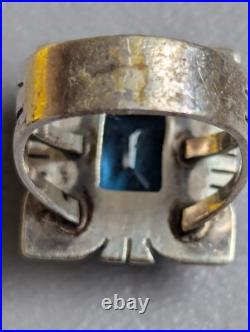Vintage Navajo Blue Topaz Sterling Silver Ring Charles Johnson