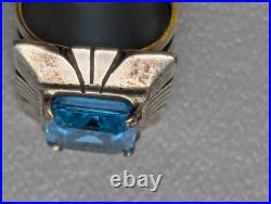 Vintage Navajo Blue Topaz Sterling Silver Ring Charles Johnson