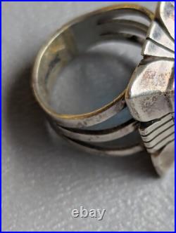 Vintage Navajo Blue Topaz Sterling Silver Ring Charles Johnson