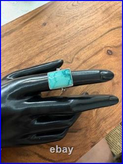 Vintage Navajo Chipita Sterling Silver Turquoise Ring Size 5 and 3/4