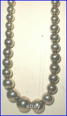 Vintage Navajo Classic Sterling Silver ball beads 30 necklace