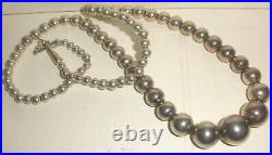 Vintage Navajo Classic Sterling Silver ball beads 30 necklace