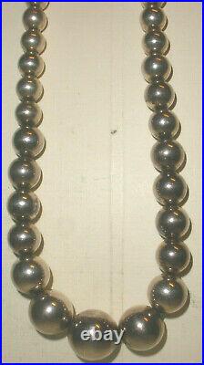 Vintage Navajo Classic Sterling Silver ball beads 30 necklace