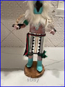 Vintage Navajo Eagle Dancer Kachina Doll Handcrafted 11.5 1970s-1990s Signed