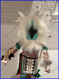 Vintage Navajo Eagle Dancer Kachina Doll Handcrafted 11.5 1970s-1990s Signed