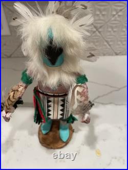 Vintage Navajo Eagle Dancer Kachina Doll Handcrafted 11.5 1970s-1990s Signed