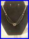 Vintage Navajo Ella Peter Sterling Silver Liquid Silver & Black Onyx 16Necklace