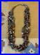 Vintage Navajo Five Strand Gemstone Stone Bead Treasure Necklace, 22 1/4