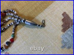 Vintage Navajo Five Strand Gemstone Stone Bead Treasure Necklace, 22 1/4