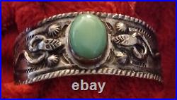 Vintage Navajo Fred Harvey Cuff Turquoise Bracelet