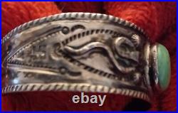 Vintage Navajo Fred Harvey Cuff Turquoise Bracelet