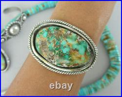 Vintage Navajo Green Royston Rough RUSTIC Sterling 6 Bracelet Cuff Small Wrist
