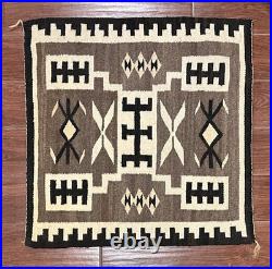Vintage Navajo Hand Woven Rug. 28 X 28