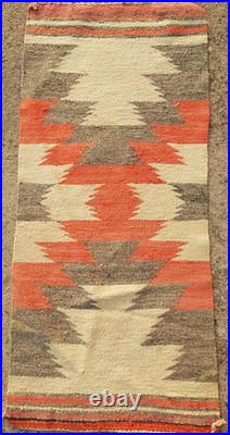 Vintage Navajo Handwoven Beautiful Native American Rug Carpet 35.4x16.1 In