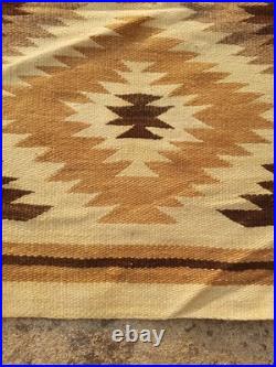 Vintage Navajo Handwoven Beautiful Native American Rug Carpet 35.4x19.6 In