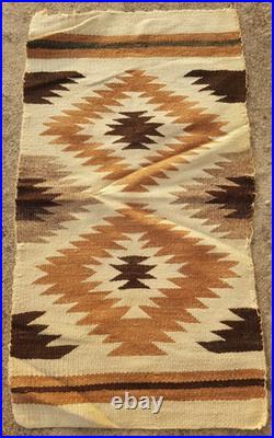 Vintage Navajo Handwoven Beautiful Native American Rug Carpet 35.4x19.6 In