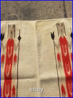 Vintage Navajo Handwoven Beautiful Native American Rug Carpet 49.2x28.7 In