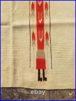 Vintage Navajo Handwoven Beautiful Native American Rug Carpet 49.2x28.7 In