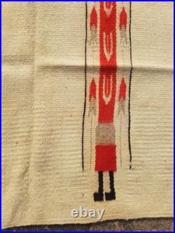 Vintage Navajo Handwoven Beautiful Native American Rug Carpet 49.2x28.7 In