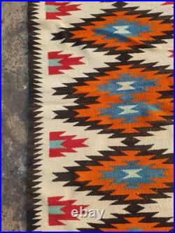 Vintage Navajo Handwoven Beautiful Native American Rug Carpet 55.9x28.3 In