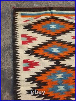 Vintage Navajo Handwoven Beautiful Native American Rug Carpet 55.9x28.3 In