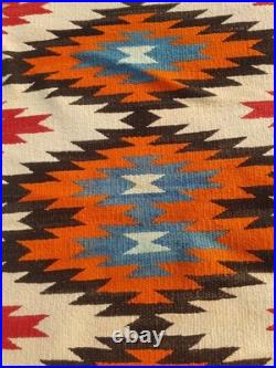Vintage Navajo Handwoven Beautiful Native American Rug Carpet 55.9x28.3 In