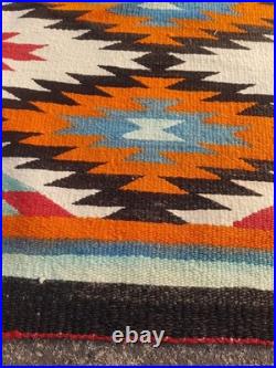 Vintage Navajo Handwoven Beautiful Native American Rug Carpet 55.9x28.3 In