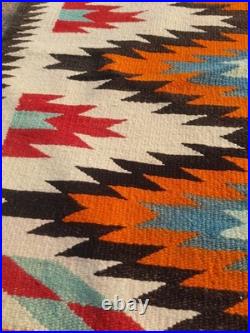 Vintage Navajo Handwoven Beautiful Native American Rug Carpet 55.9x28.3 In