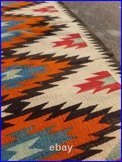 Vintage Navajo Handwoven Beautiful Native American Rug Carpet 55.9x28.3 In