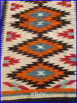 Vintage Navajo Handwoven Beautiful Native American Rug Carpet 55.9x28.3 In