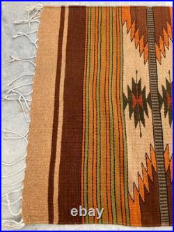Vintage Navajo Handwoven Beautiful Native American Rug Carpet 57.8x28.3 In
