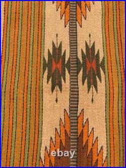 Vintage Navajo Handwoven Beautiful Native American Rug Carpet 57.8x28.3 In